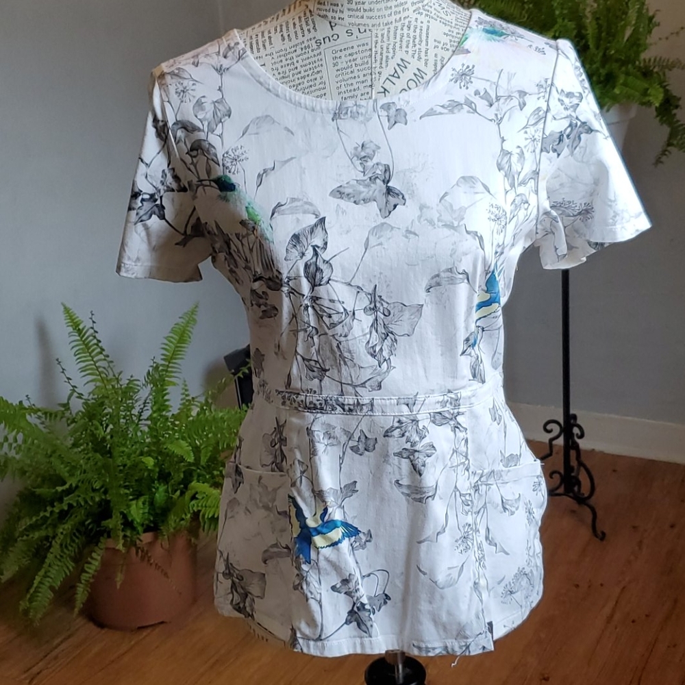 Jaanuu women's peplum scrub top